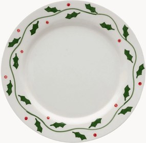 Ručne maľovaný vianočný plytký tanier Holly
