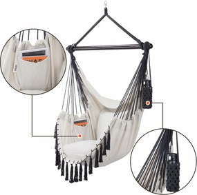 Závěsné houpací křeslo Alex krémové