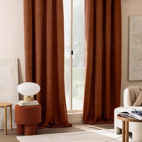 Záves z materiálu buklé v terakotovej farbe 140x260 cm Winona – douceur d'intérieur