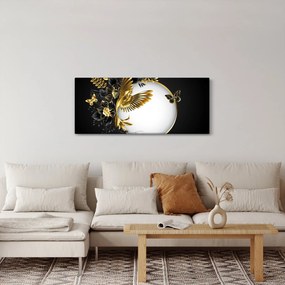 Obraz - Guľa so zlatými motívmi (120x50 cm)