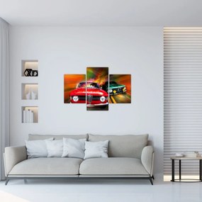 Obraz - Retro závodné autá (90x60 cm)