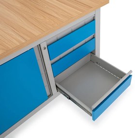 Dielenský stôl so zásuvkami Solid Compact, 120 x 60 x 86,5 cm, modrá