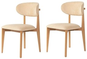 Súprava jedálenských stoličiek Lionte Beige and Light Oak, 2 ks