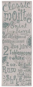 Koberec Cottage Letters beige/spa blue 60x180cm