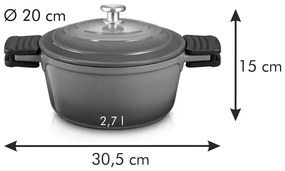 Hrniec s pokrievkou s nepriľnavým povrchom na indukciu 2.7 l Bordeaux – Tescoma