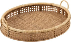 Prírodný oválny ratanový podnos s uchami Rattan / Bamboo M - 57*43*15 cm