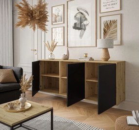 KOMODA ALWIN ČIERNA DUB ARTISAN BEZUCHYTKOVÁ ZÁVESNÁ