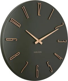 Nástenné hodiny Karlsson Esmerado KA6072GR – tmavozelené (40 cm)