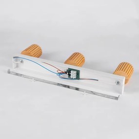 Brilagi - Bodové svietidlo MODERN WOOD 3xGU10/8W/230V kaučukovník/biela