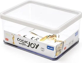 Hranatá plastová dóza na potraviny LOFT biela 2,25 l