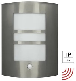 Vonkajšie nástenné osvetlenie E2 Polis IP44 E27 15W hliník so senzorom pohybu
