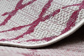 Koberec šnúrkový SIZAL SION Kratka 22129 ploské tkanie biely / fuksia