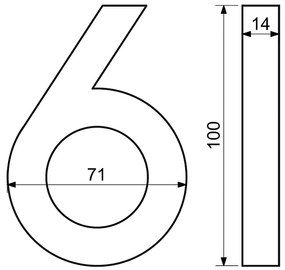 Domové čísla RICHTER 3D RN.100LV (HLINÍK), /, richter stříbná