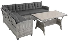InternetovaZahrada - Ratanová zostava Sedan – sivý ratan + antracit podušky