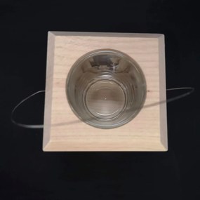 AMADEA Drevený lampáš s motívom hviezd, masívne drevo, 9x9x9 cm