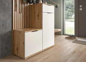 Predsieňová stena Simple, dub artisan/biela