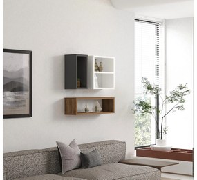 Polica Pisoda 4 (orech + biela + antracit) . Vlastná spoľahlivá doprava až k Vám domov. 1095986