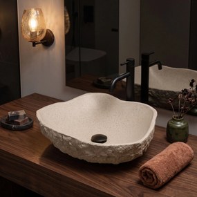 Rea Isla Warm Beige, umývadlo na dosku 490x370x140 mm, béžová, REA-U7882