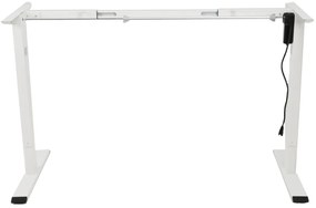 Výškovo nastaviteľný elektrický stôl BestBerg BBAT-14WW / rozmer 140x70 cm / výška 93,4-125,4 cm / biely