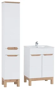 Koupelnová sestava Bali se zápustným umyvadlem a skříňkami 60 cm bílá/dub votan