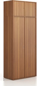 Nadstavba pre skrine FRAME, 2x dvere, 872 x 450 x 427 mm, cylindrický zámok, orech