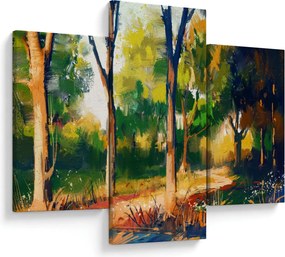 Obraz lesa v letnom slnku, maľba (90x60 cm)