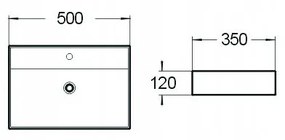 Mexen BLANCA umývadlo, 50x35 CM, biela, 21105000