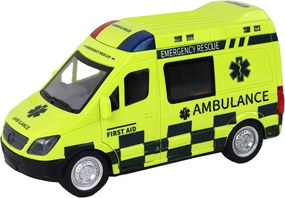LEAN Toys Diaľkovo ovládaná žltá sanitka so svetlami