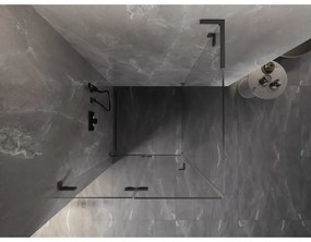 Mexen Lunar-F L, skladací sprchový kút ľavý 80 x 80 cm, 8mm číre sklo, grafitový profil, 836L-080-080-95-00-L