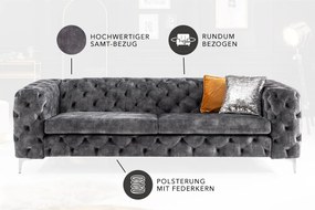 Sedačka Modern Barock 240 cm tmavosivá