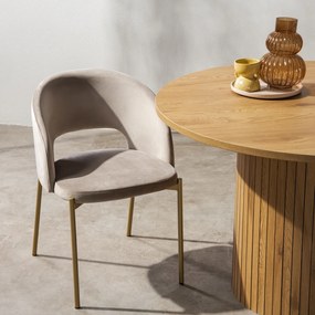 Jídelní židle Jazz béžová/zlatá