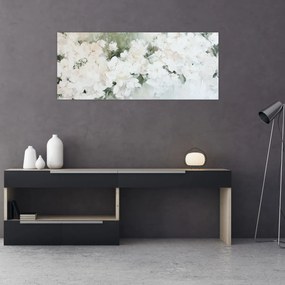 Obraz - Abstrakcia bielych kvetov (120x50 cm)