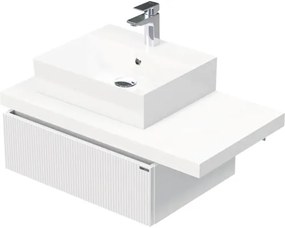 Skrinka do kúpeľne s umývadlom Intedoor DESK 3D biela matná 90,5 x 44,4 x 50,2 cm DE 54 3D 90 L STORM 1Z A8916