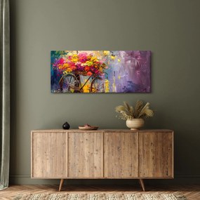 Obraz - Bicykel s kvetmi (120x50 cm)