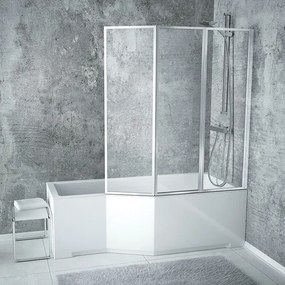 Besco Akrylátová atypická vaňa s vaňovou zástenou INTEGRA VK 3 150x75 (170x75) BESCO-Rozmery: 150x75, BESCO-Farba: Biela, BESCO-Orientácia: Ľavá