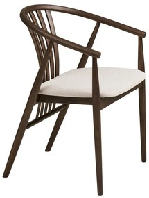 Tmavohnedá jedálenská stolička s podrúčkami z dubového dreva Agustin – House Nordic