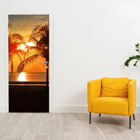 Fototapeta na dvere - Palmy v západe slnka (95x205cm)