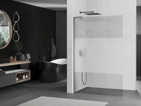 Mexen Kioto L, sprchová zástena Walk-In 90 x 200 cm, 8mm číre sklo-námraza, grafitový profil, 800-090-103-95-35
