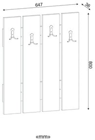 Nástenný vešiak ANITA 80x64,7 cm biela