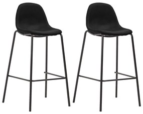 Barové stoličky 2 ks, čierne, látka
