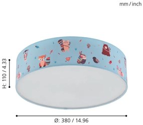 Eglo 97575 - Detské stropné svietidlo RUFFO 2xE27/40W/230V
