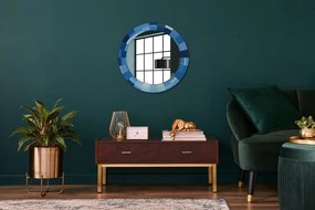 Okrúhle ozdobné zrkadlo Modrý abstrakt fi 60 cm