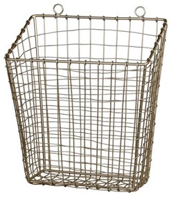 Mosadzný antik kovový košík Fil de fer Basket - 28*16*33 cm
