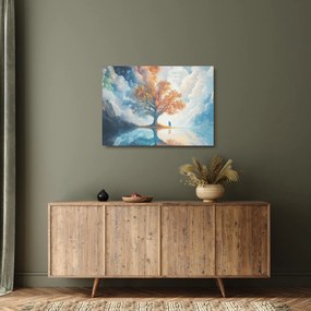 Sklenený obraz – Strom života a lásky (70x50 cm)