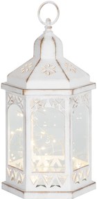 Lampáš MagicHome Vianoce Morocco, LED teplá biela, biely, 3xAAA, plast, časovač