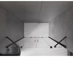 Mexen Velar Duo, posuvné sprchové dvere do otvoru 140 cm, 8mm číre sklo, brúsený grafit, 871-140-000-02-95