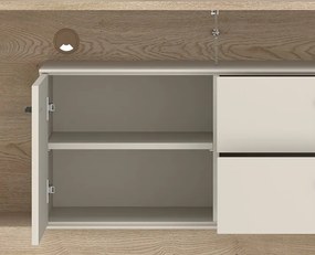 TV stolík Meolo, 191,5 cm, dub cremona/béžový kašmír