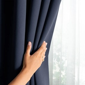 Záves AmeliaHome Blackout s multifunkčnou páskou 140x270 cm tmavomodrý