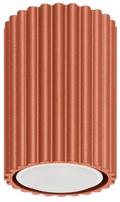 Stropné svietidlo Karbon, 1x okrovo červené kovové tienidlo, (10 cm)