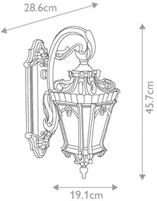 Elstead KL-TOURNAI2-M - Vonkajšie nástenné svietidlo TOURNAI 1xE27/100W/230V IP44